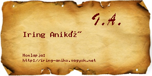 Iring Anikó névjegykártya